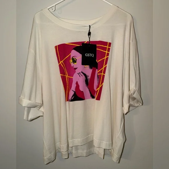 GSTQ God Save The Queen boxy top “if it’s not Fun, I don’t want to do it” 2X NWT - Picture 4 of 13